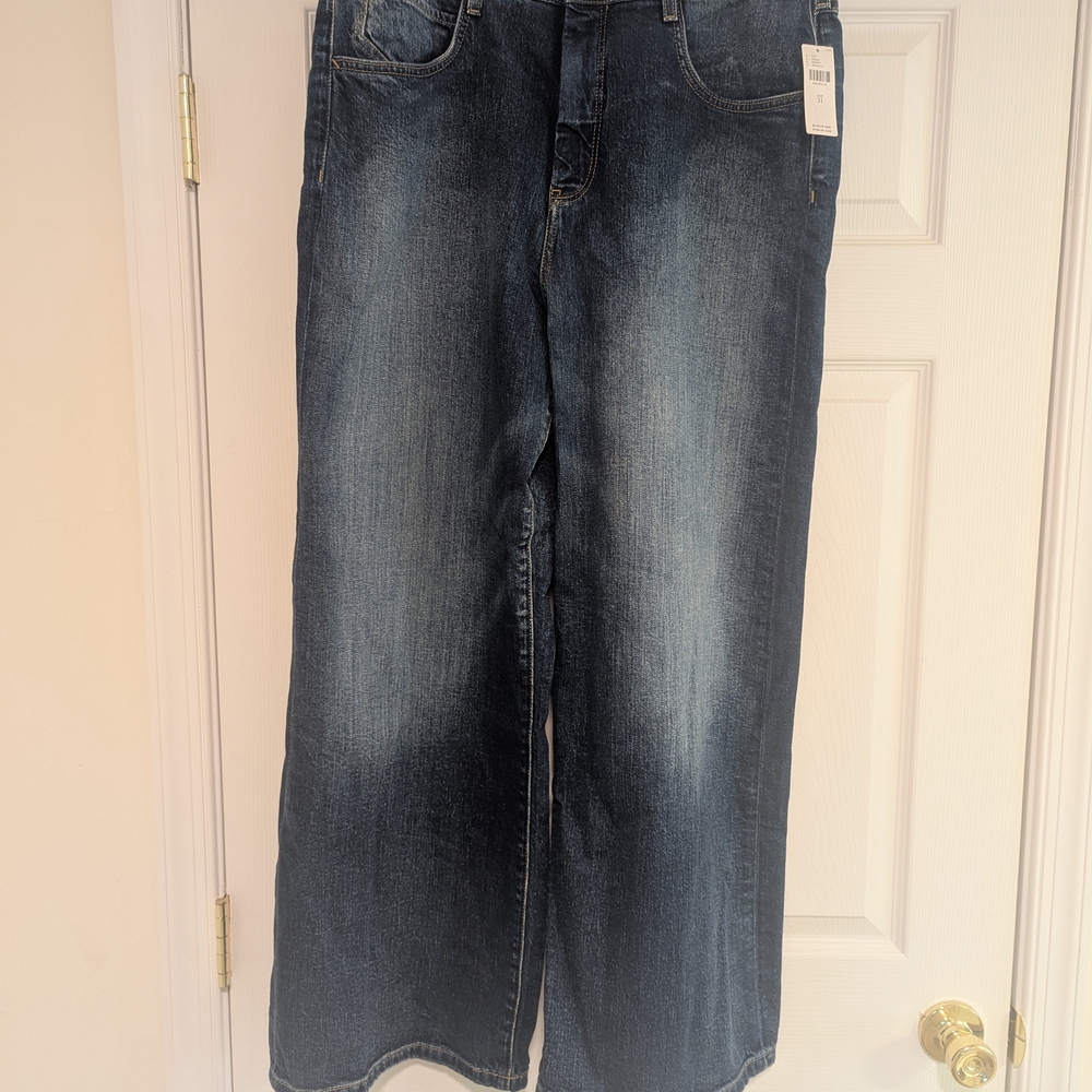 Pilcro Women's Flare & Wide Leg Jeans - Dark Blue